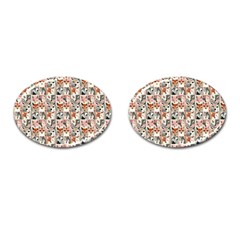 Foxs Cufflinks (oval) by DinkovaArt