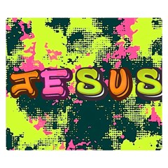 Neon Jesus 8375771 50  X 40  Premium Plush Fleece Blanket (small) by Jabberwonkers