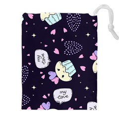 Cupcake Doodle Heart Love Drawstring Pouch (5xl) by Posterlux