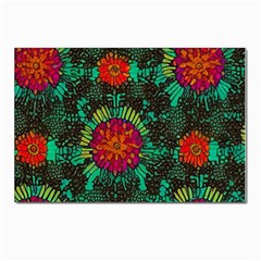 Mid Century Retro Floral 1970s 1960s Pattern 72 Postcard 4 x 6  (pkg Of 10) by violetheavensky