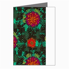 Mid Century Retro Floral 1970s 1960s Pattern 72 Greeting Cards (pkg Of 8) by violetheavensky