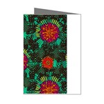 Mid Century Retro Floral 1970s 1960s Pattern 72 Mini Greeting Cards (Pkg of 8) Left