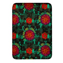 Mid Century Retro Floral 1970s 1960s Pattern 72 Rectangular Glass Fridge Magnet (4 Pack) by violetheavensky