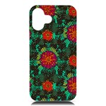 Mid Century Retro Floral 1970s 1960s Pattern 72 iPhone 16 Plus Black UV Print PC Hardshell Case Front