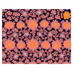 Mid Century Retro Floral 1970s 1960s Pattern 74 60  X 50  Premium Plush Fleece Blanket (medium) by violetheavensky