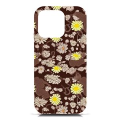 Mid Century Retro Floral 1970s 1960s Pattern 84 Iphone 16 Pro Black Uv Print Pc Hardshell Case by violetheavensky