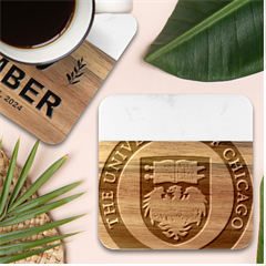 University Of Chicago Marble Wood Coaster (square) by avitendut