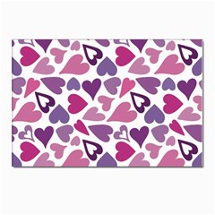 Heart Pattern Repetition Background Postcard 4 x 6  (pkg Of 10) by Tsamara