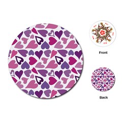 Heart Pattern Repetition Background Playing Cards Single Design (round) by Tsamara