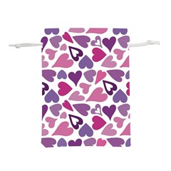 Heart Pattern Repetition Background Lightweight Drawstring Pouch (s) by Tsamara