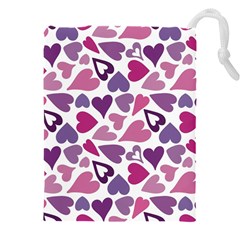 Heart Pattern Repetition Background Drawstring Pouch (5xl) by Tsamara