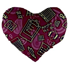 Abstract Art Pattern Design Background Large 19  Premium Heart Shape Cushions by Grandong