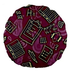 Abstract Art Pattern Design Background Large 18  Premium Flano Round Cushions by Grandong