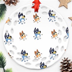 Bluey, Bluey Merch, Bluey Pattern, Bluey Bluey, Bingo, Bluey Design, Bluey Dog Ornament (round Filigree) by avitendut