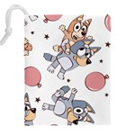 Bluey, Bluey merch, Bluey pattern, Bluey Bluey, bingo, Bluey design, bluey dog Drawstring Pouch (4XL) Back
