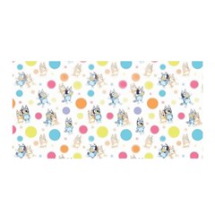Bluey, Bluey Merch, Bluey Pattern, Bluey Bluey, Bingo, Bluey Design, Bluey Dog Satin Wrap 35  X 70  by avitendut