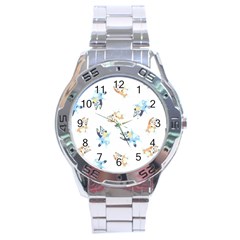 Bluey, Bluey Merch, Bluey Pattern, Bluey Bluey, Bingo, Bluey Design, Bluey Dog Stainless Steel Analogue Watch by avitendut