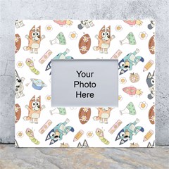 Bluey, Bluey Merch, Bluey Pattern, Bluey Bluey, Bingo, Bluey Design, Bluey Dog White Wall Photo Frame 5  X 7  by avitendut