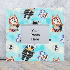 Bluey, Bluey Merch, Bluey Pattern, Bluey Bluey, Bingo, Bluey Design, Bluey Dog White Wall Photo Frame 5  X 7  by avitendut