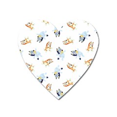 Bluey, Bluey Merch, Bluey Pattern, Bluey Bluey, Bingo, Bluey Design, Bluey Dog Heart Magnet by avitendut