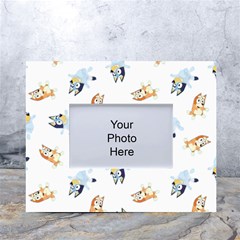 Bluey, Bluey Merch, Bluey Pattern, Bluey Bluey, Bingo, Bluey Design, Bluey Dog White Tabletop Photo Frame 4 x6  by avitendut
