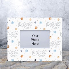 Bluey, Bluey Merch, Bluey Pattern, Bluey Bluey, Bingo, Bluey Design, Bluey Dog White Tabletop Photo Frame 4 x6  by avitendut