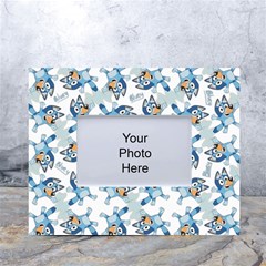 Bluey, Bluey Merch, Bluey Pattern, Bluey Bluey, Bingo, Bluey Design, Bluey Dog White Tabletop Photo Frame 4 x6  by avitendut