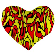 Rby 127 Large 19  Premium Flano Heart Shape Cushions by ArtworkByPatrick