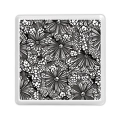 Mid Century Retro Floral 1970s 1960s Pattern 73 Memory Card Reader (square) by violetheavensky