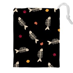 Pattern Design Seamless Fishbone Drawstring Pouch (5xl) by Tsamara