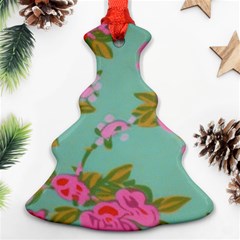 Mid Century Retro Floral 1970s 1960s Pattern 81 Christmas Tree Ornament (two Sides) by violetheavensky