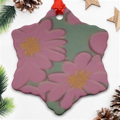 Mid Century Retro Floral 1970s 1960s Pattern 80 Snowflake Ornament (two Sides) by violetheavensky