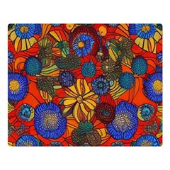 Mid Century Retro Floral 1970s 1960s Pattern 69 80  X 56  Premium Plush Fleece Blanket (large) by violetheavensky