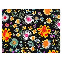 Mid Century Retro Floral 1970s 1960s Pattern 57 40  X 30  Premium Plush Fleece Blanket (extra Small) by violetheavensky
