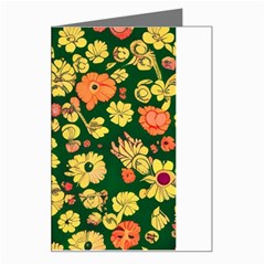 Mid Century Retro Floral 1970s 1960s Pattern 68 Greeting Card by violetheavensky