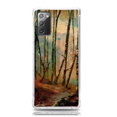 Woodland Woods Forest Trees Nature Outdoors Mist Moon Background Artwork Book Samsung Galaxy Note 20 Tpu Uv Case by Posterlux