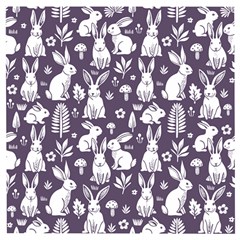 Easter Bunny Pattern Wooden Puzzle Square by Valentinaart