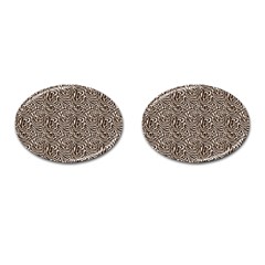 Brown Beige Snake Pattern Cufflinks (oval) by DinkovaArt