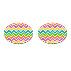 Chevron Pattern Design Texture Cufflinks (oval) by Anend