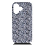 Blue Black Snake Pattern iPhone 16 Black UV Print PC Hardshell Case Front
